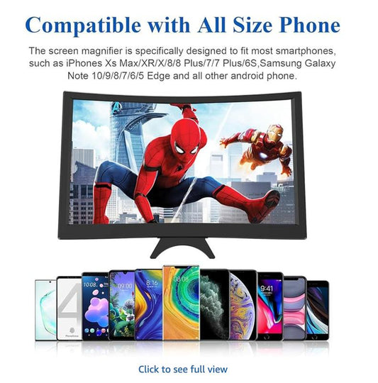 Phone Magnifier for Movies & Games, 3D Screenexpander with Foldable Phone Stand,Perfectviewing Experience,Enhance Your Gaming &Movie Nights